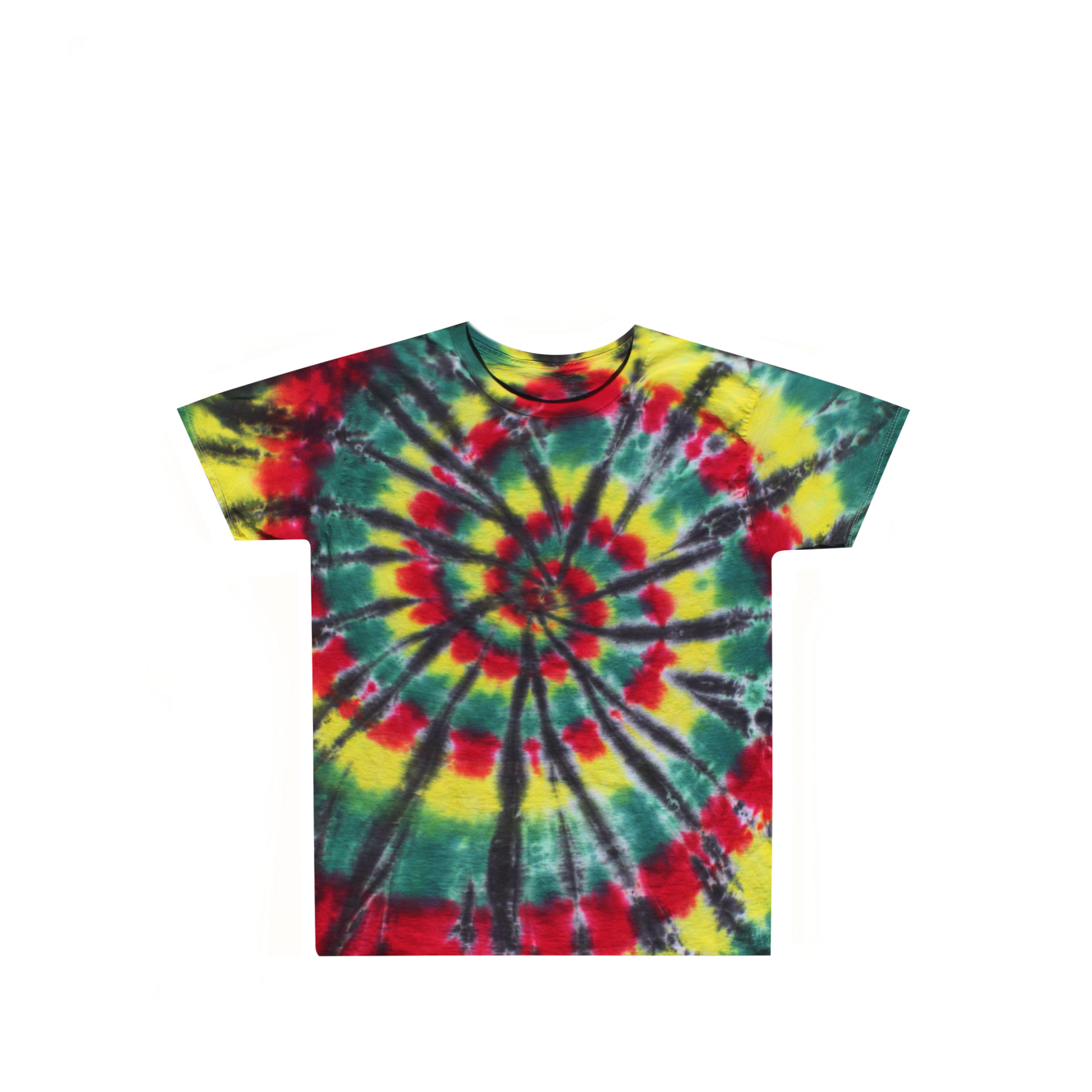 Kids Red Yellow Green Tie Dye Shirt Front