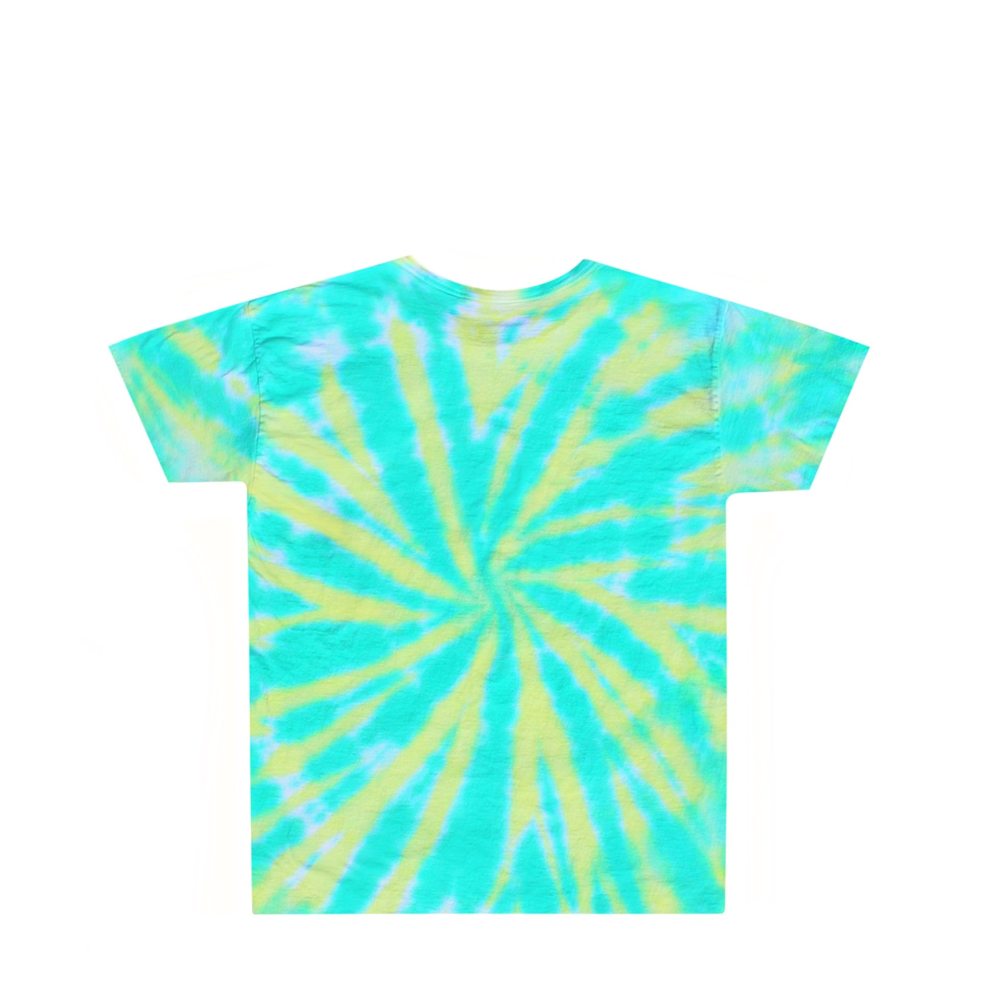 Kids Light Green Yellow Tie Dye Shirt Back