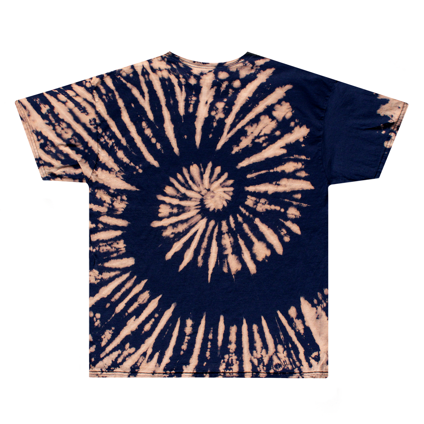 Dark Navy Gold Tie Dye Spiral Shirt Back