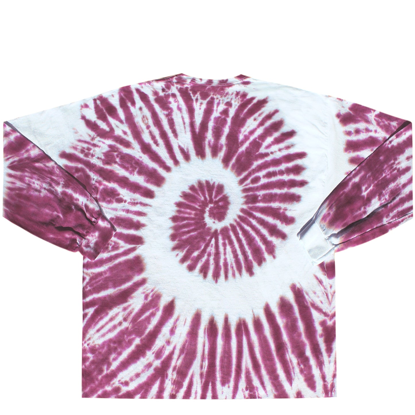 Maroon Spiral Tie Dye Long Sleeve Shirt  Back