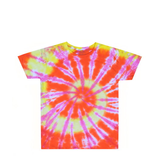 Kids Orange Pink Yellow Tie Dye Shirt