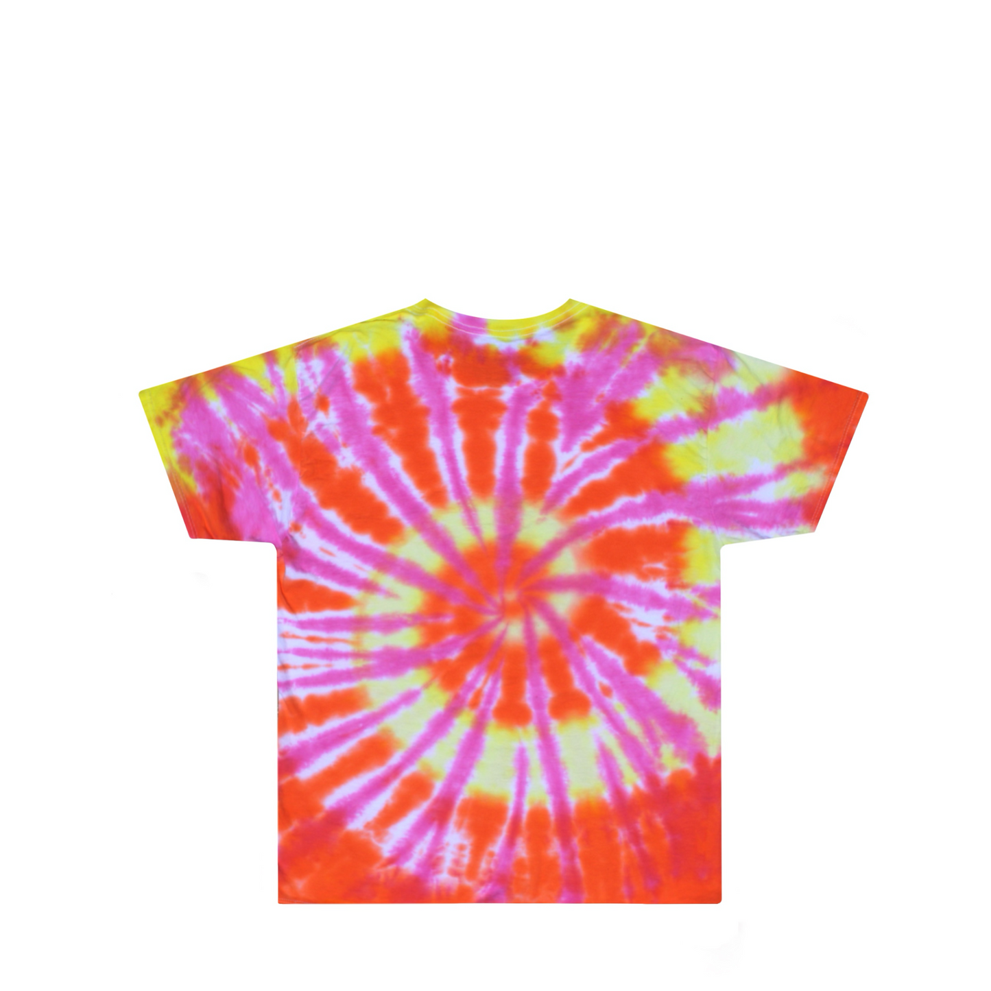 Kids Orange Pink Yellow Tie Dye Shirt Back