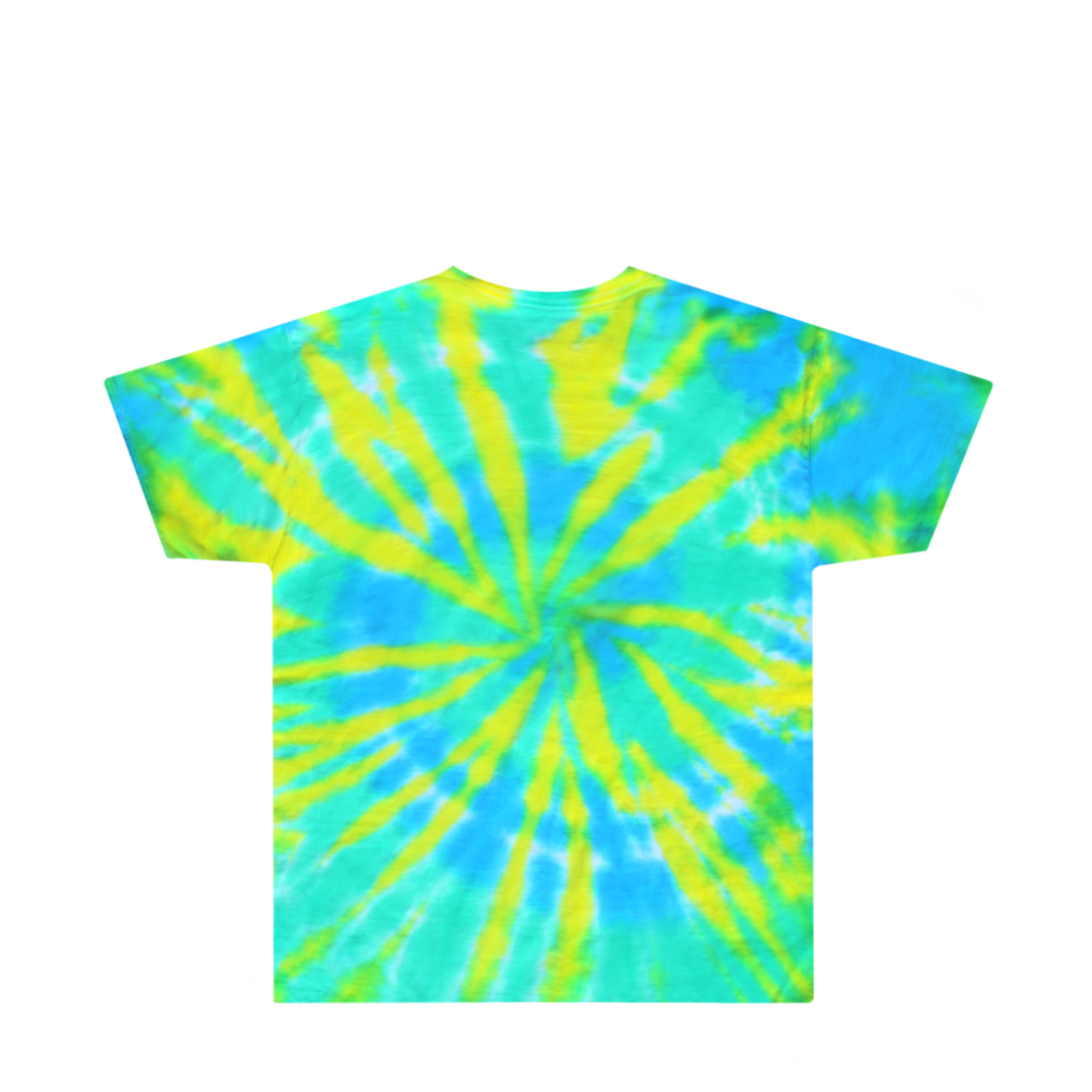 Kids Large Blue Green Yellow Tie Dye Shirt Back