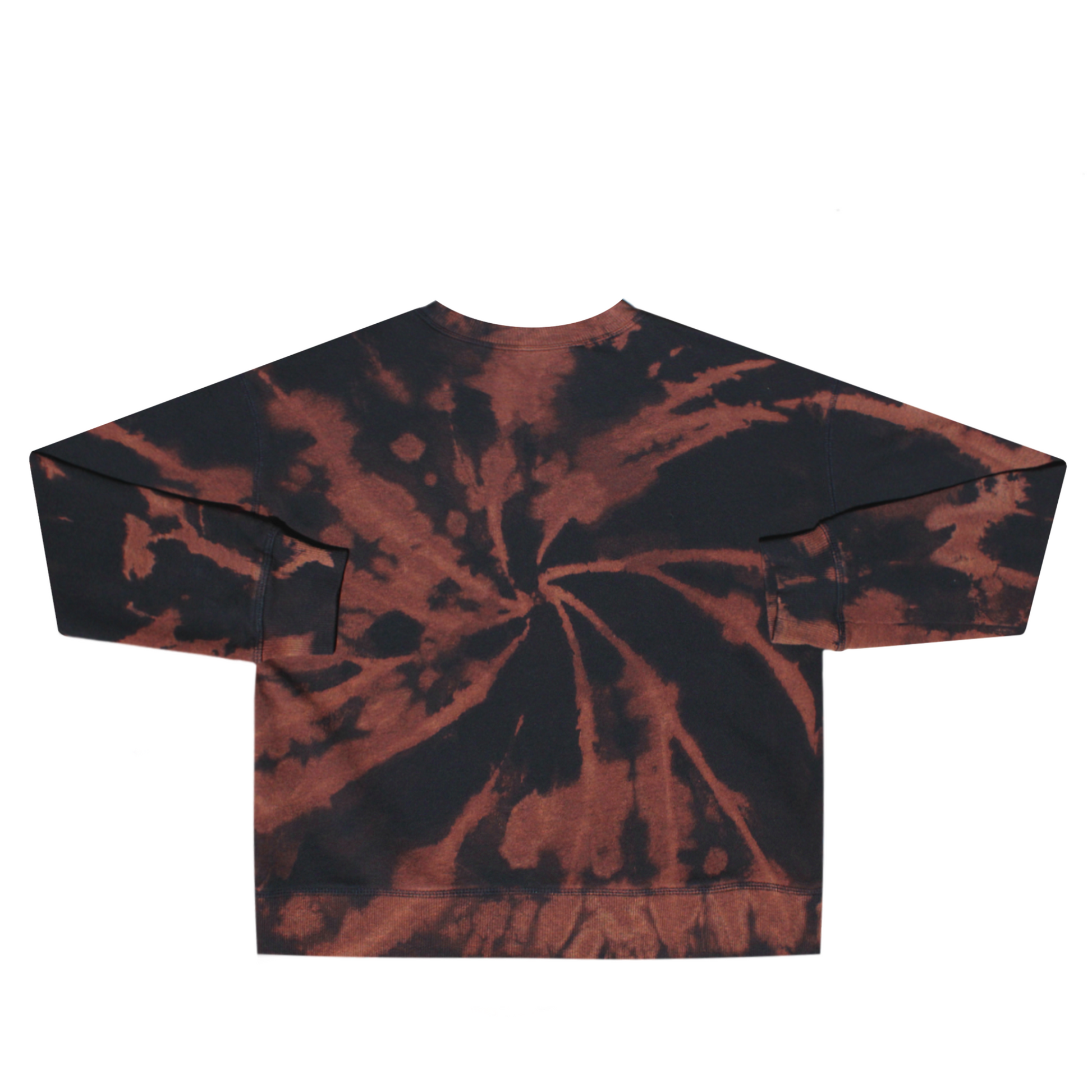 Kids Rust Tie Dye Cotton Crewneck Sweatshirt Back