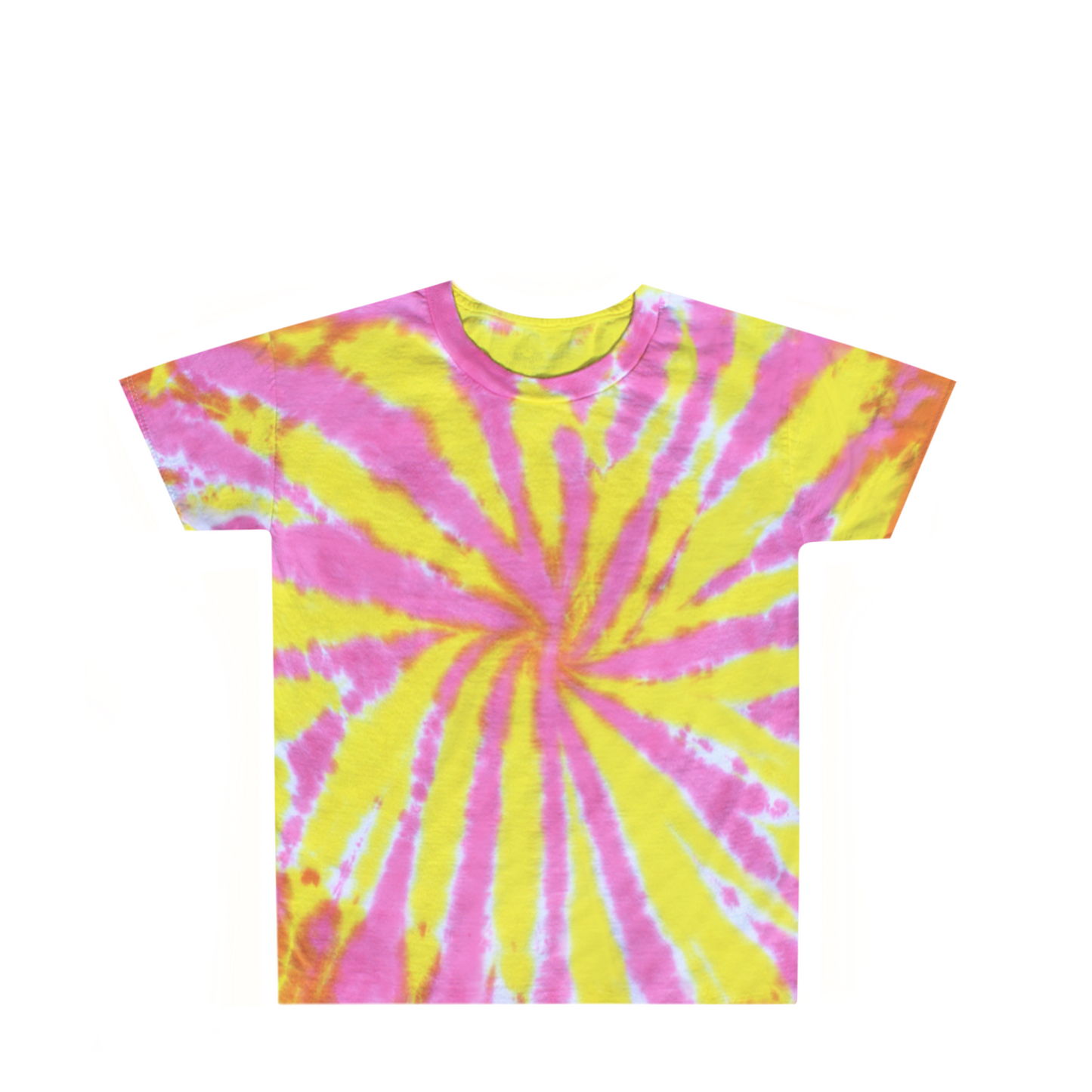 Kids Pink & Yellow Tie Dye Shirt Front