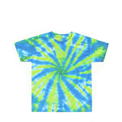 Kids Blue Green Tie Dye Shirt Front