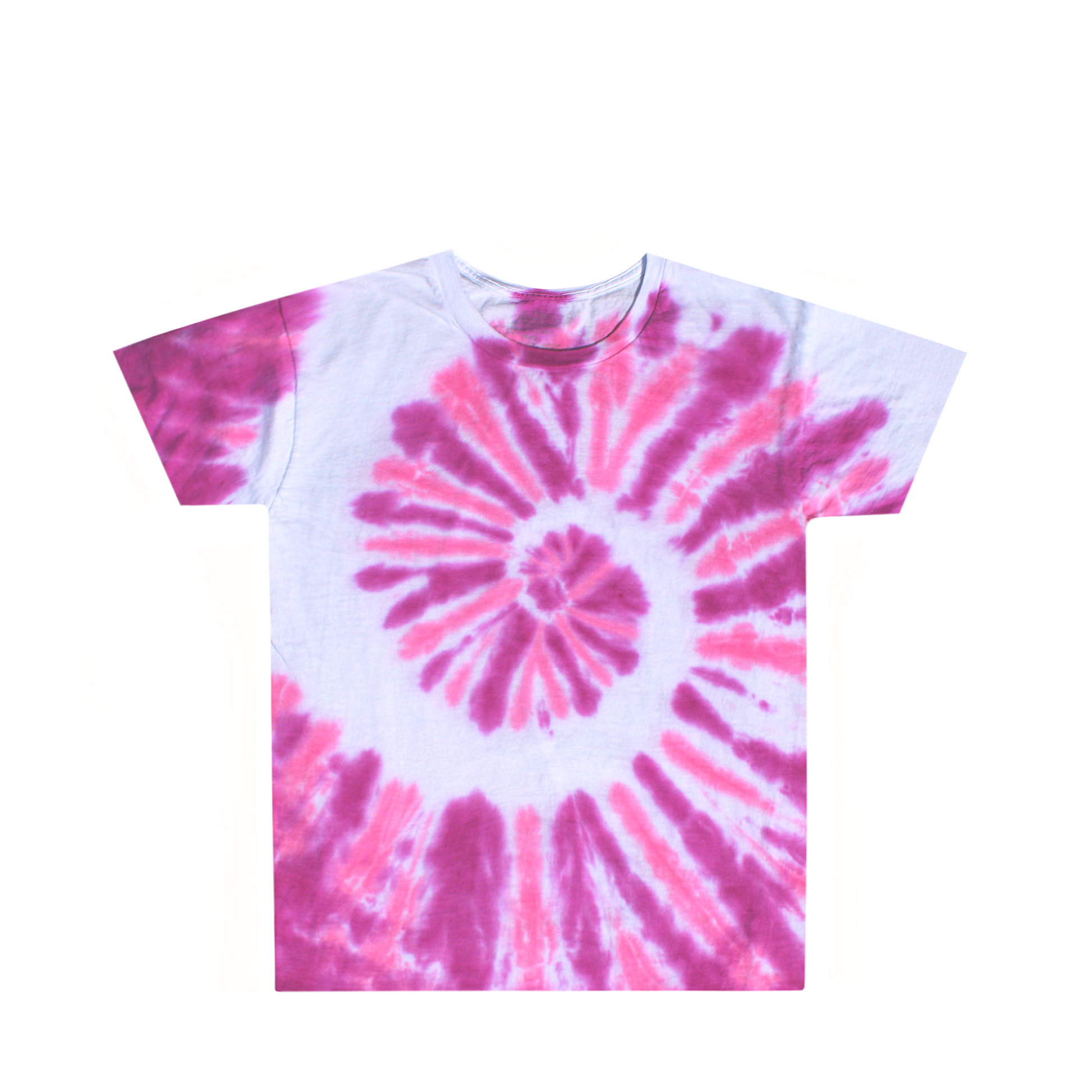 Kids Pink Purple Swirl Tie Dye Shirt Front