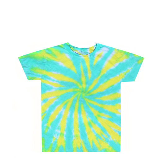 Kids Turquoise Yellow Tie Dye Shirt