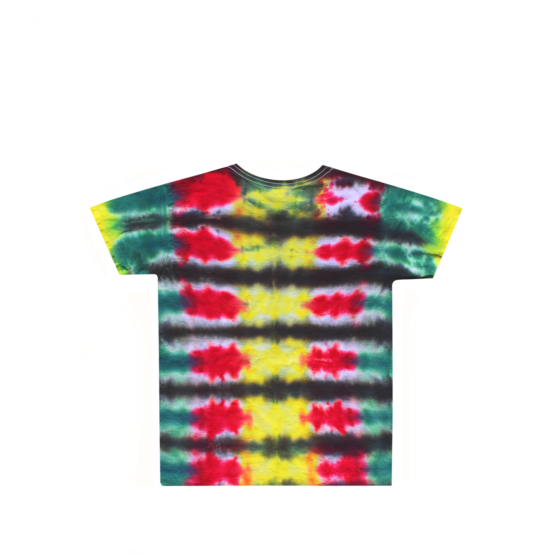 Kids Red Yellow Green Black DNA Tie Dye Shirt Back