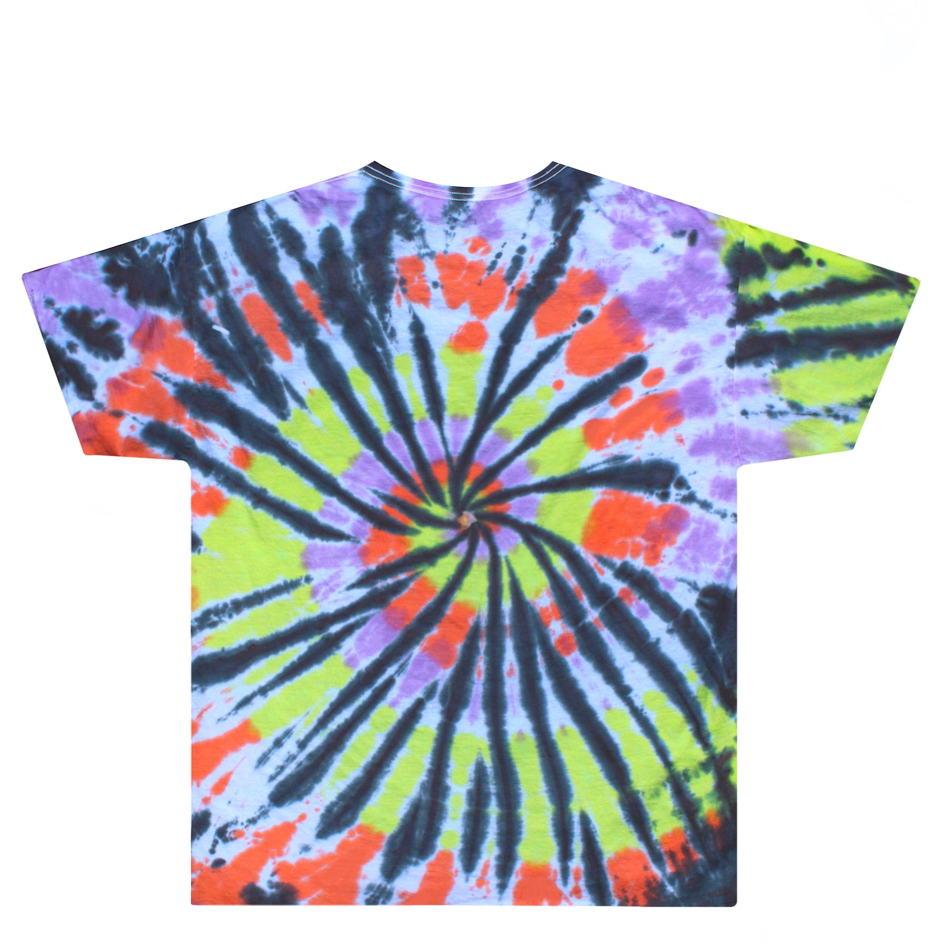 Orange Green Purple Black Tie Dye Shirt Back