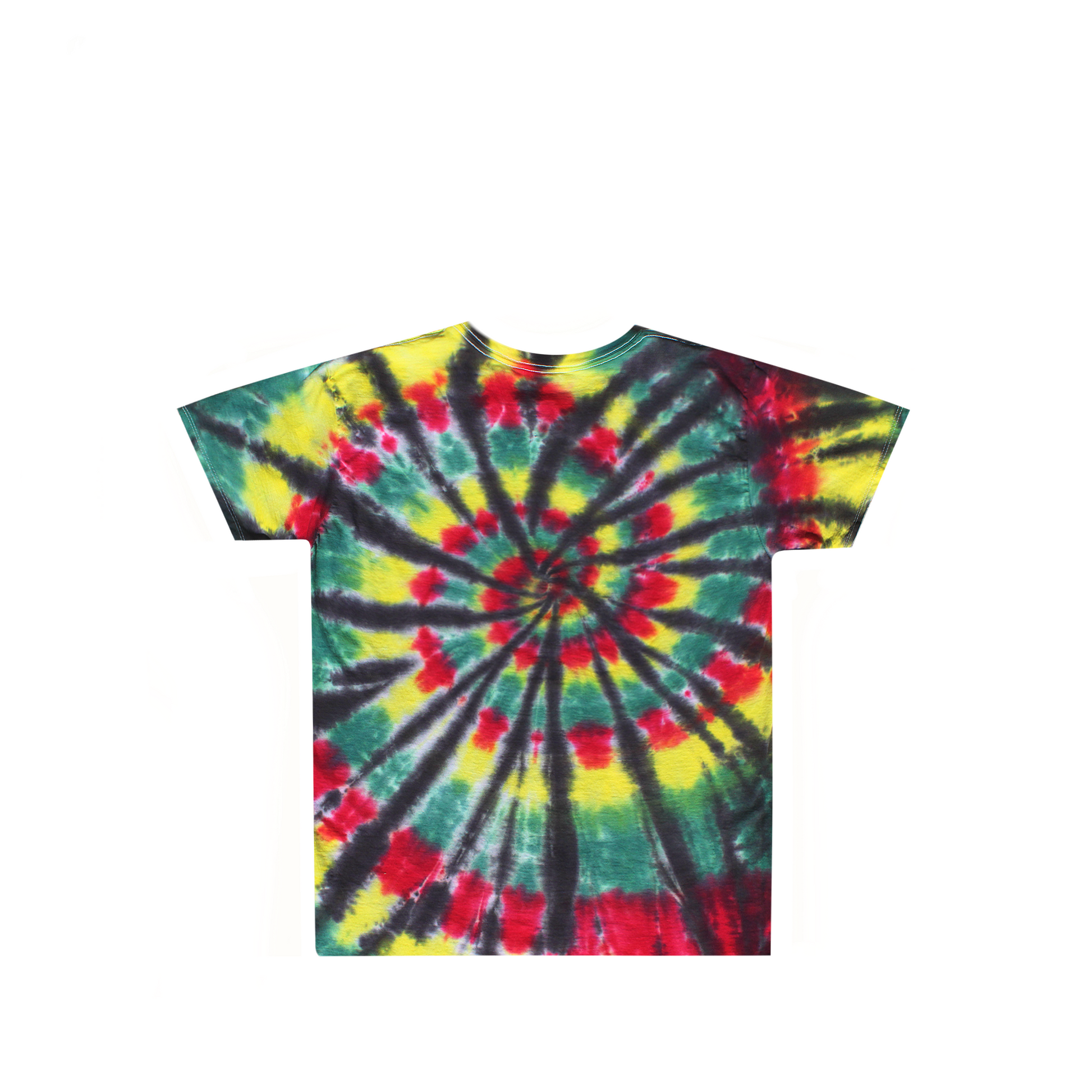 Kids Red Yellow Green Tie Dye Shirt Back