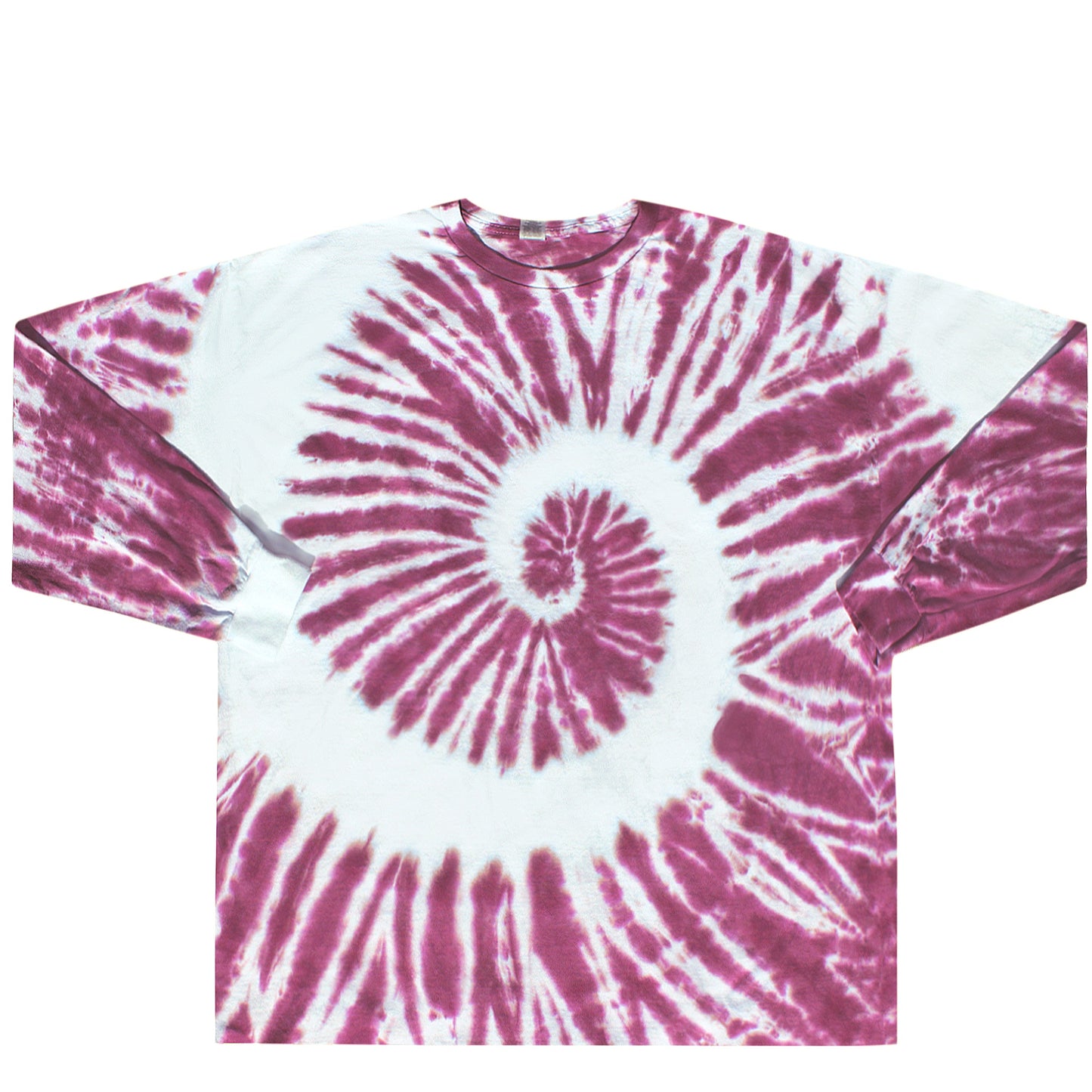 Maroon Spiral Tie Dye Long Sleeve Shirt  Front