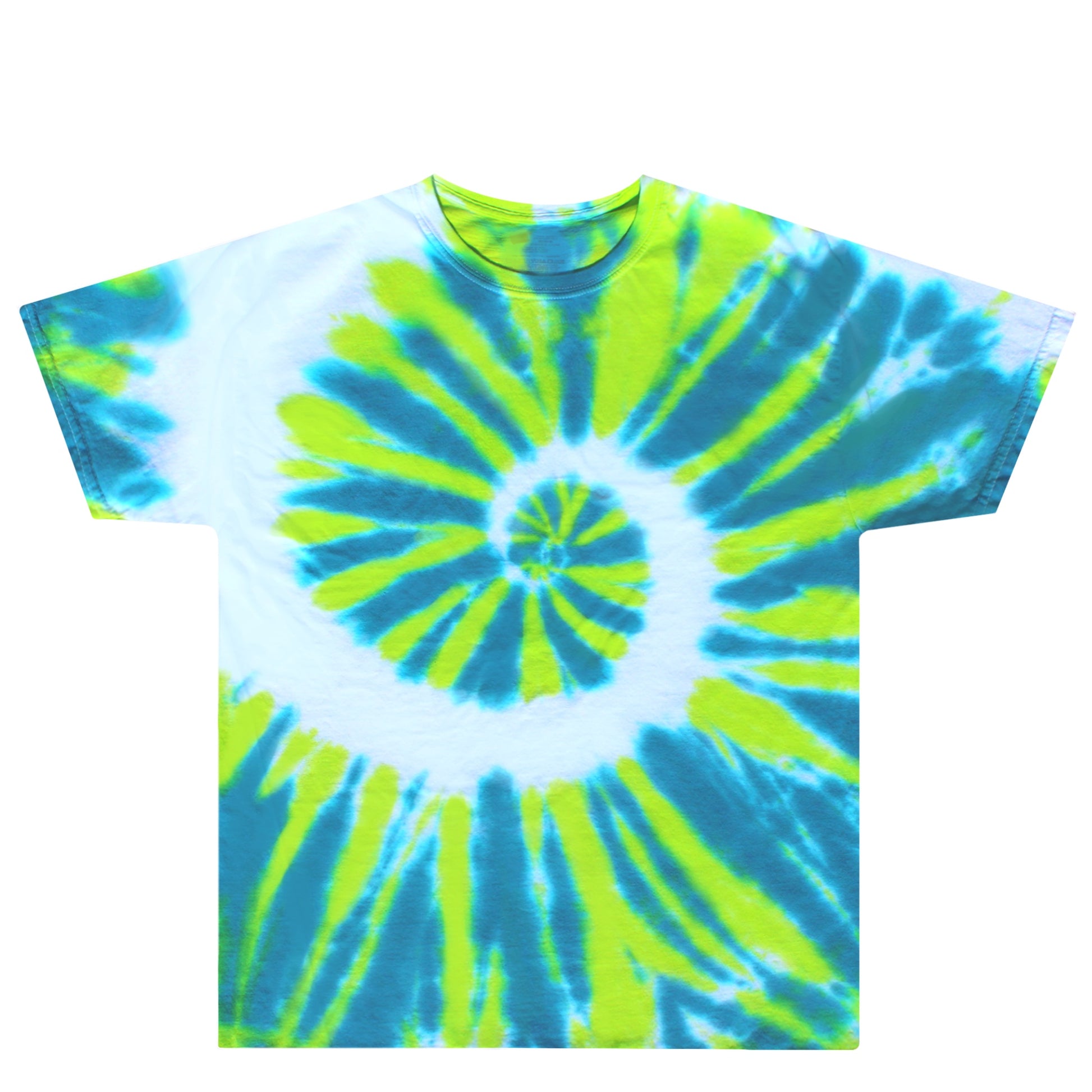 Navy Lime Green Tie Dye Shirt