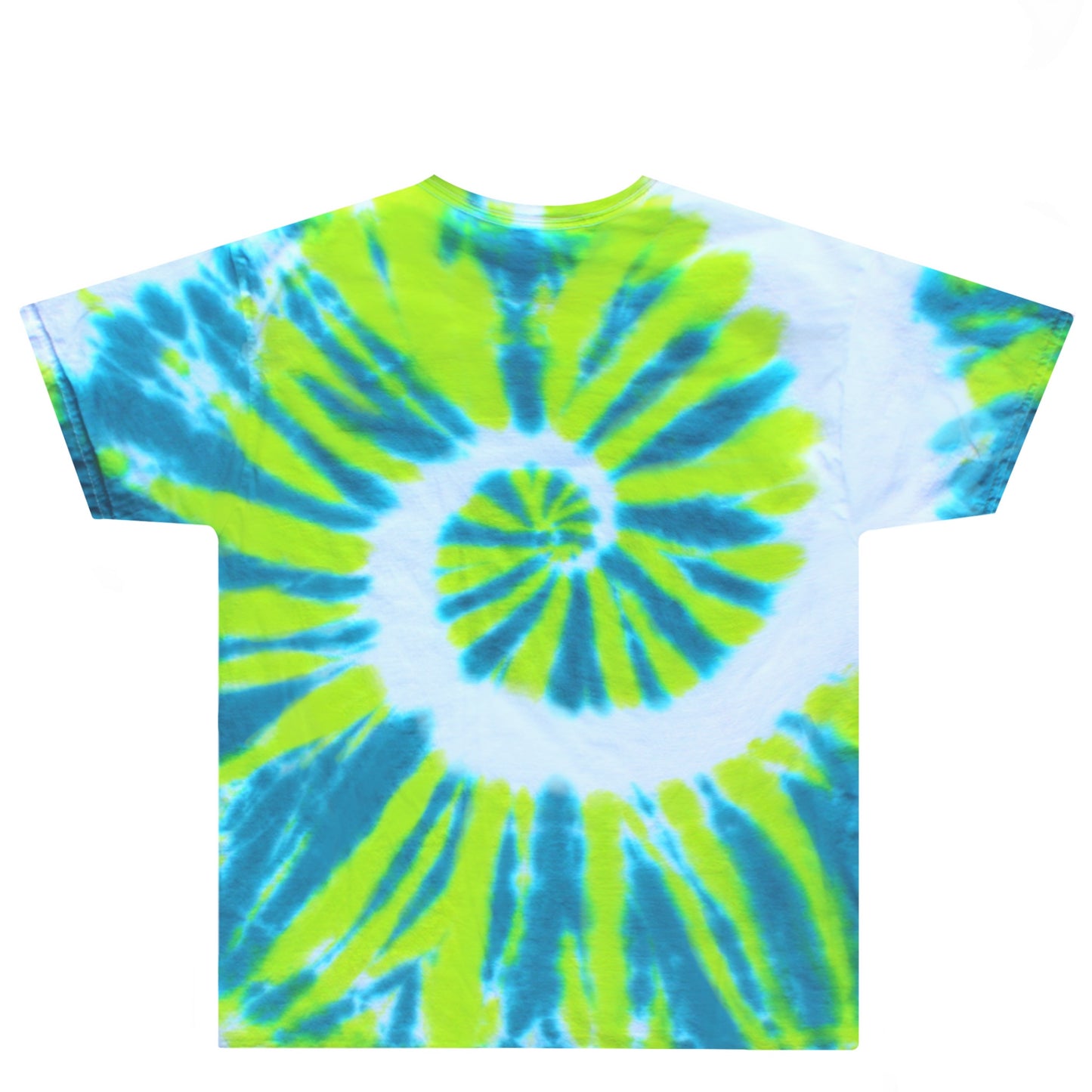 Navy Lime Green Tie Dye Shirt Back