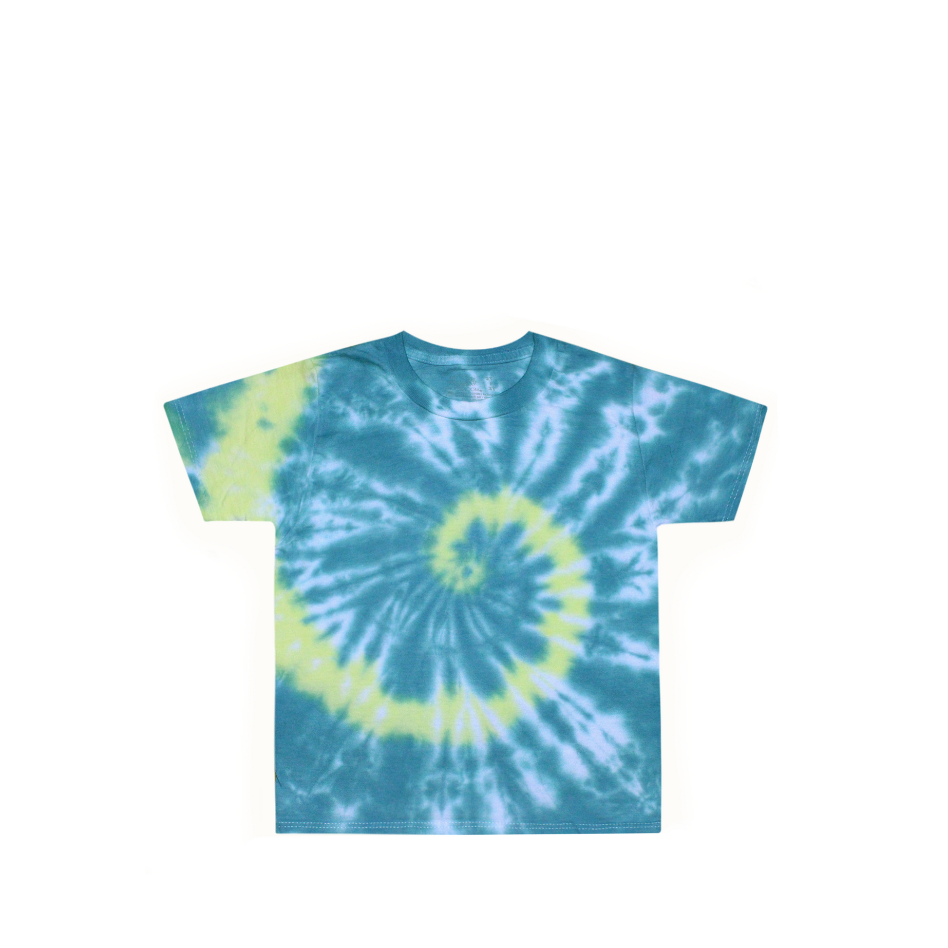 Toddler Green Yellow Spiral Tie Dye Shirt Front