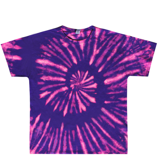 Pink & Purple Reverse Tie Dye Spiral Shirt