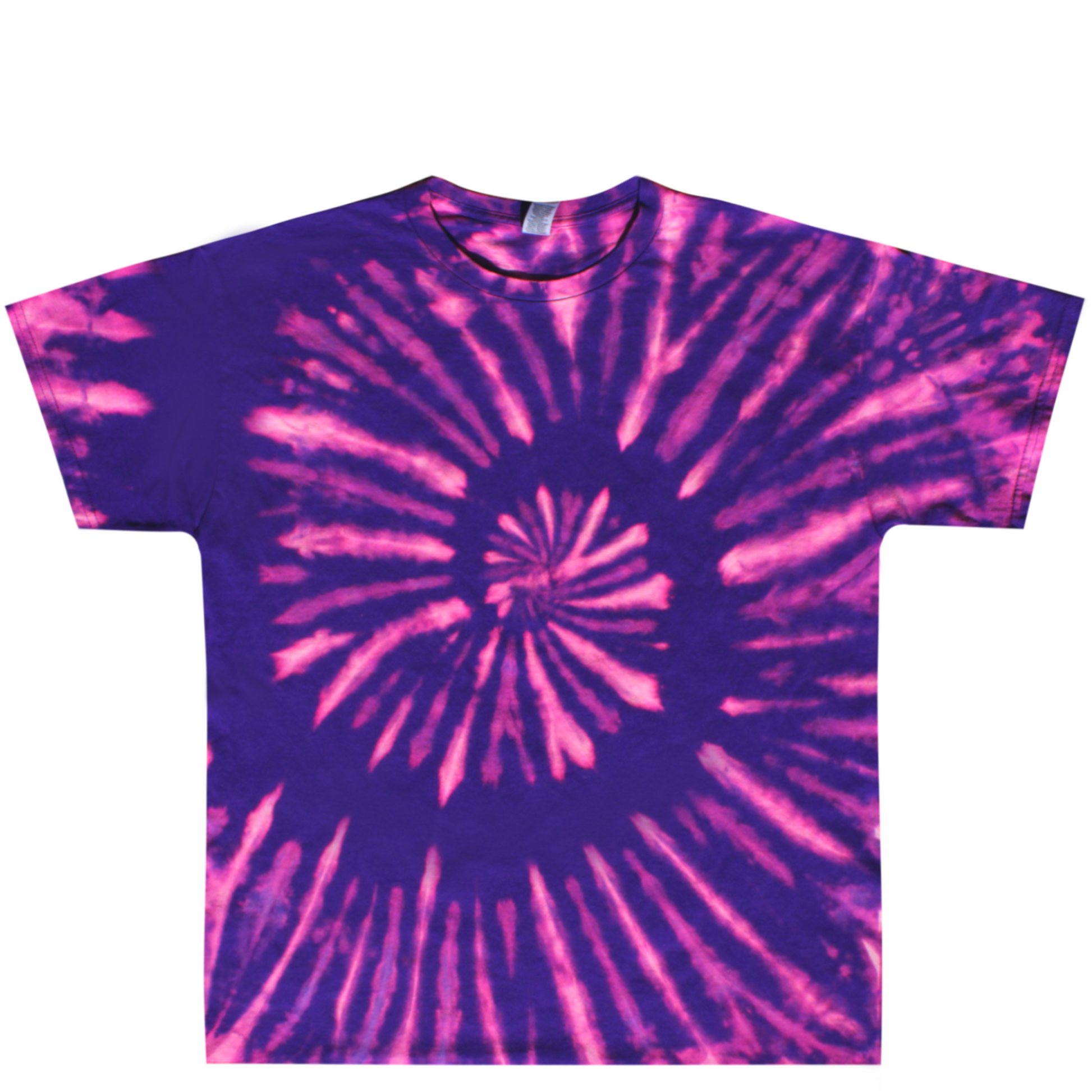 Pink & Purple Reverse Tie Dye Spiral Shirt Front