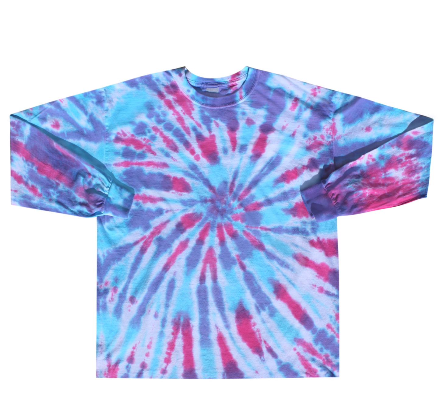 Pink Blue Purple Long Sleeve Tie Dye Shirt