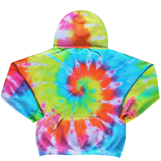 Neon Rainbow Tie Dye Hoodie