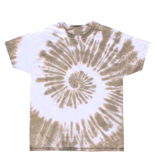 Soft Brown Spiral Tie Dye Shirt Size Large